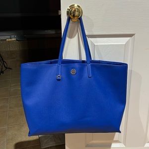 royal blue Tory Burch tote bag